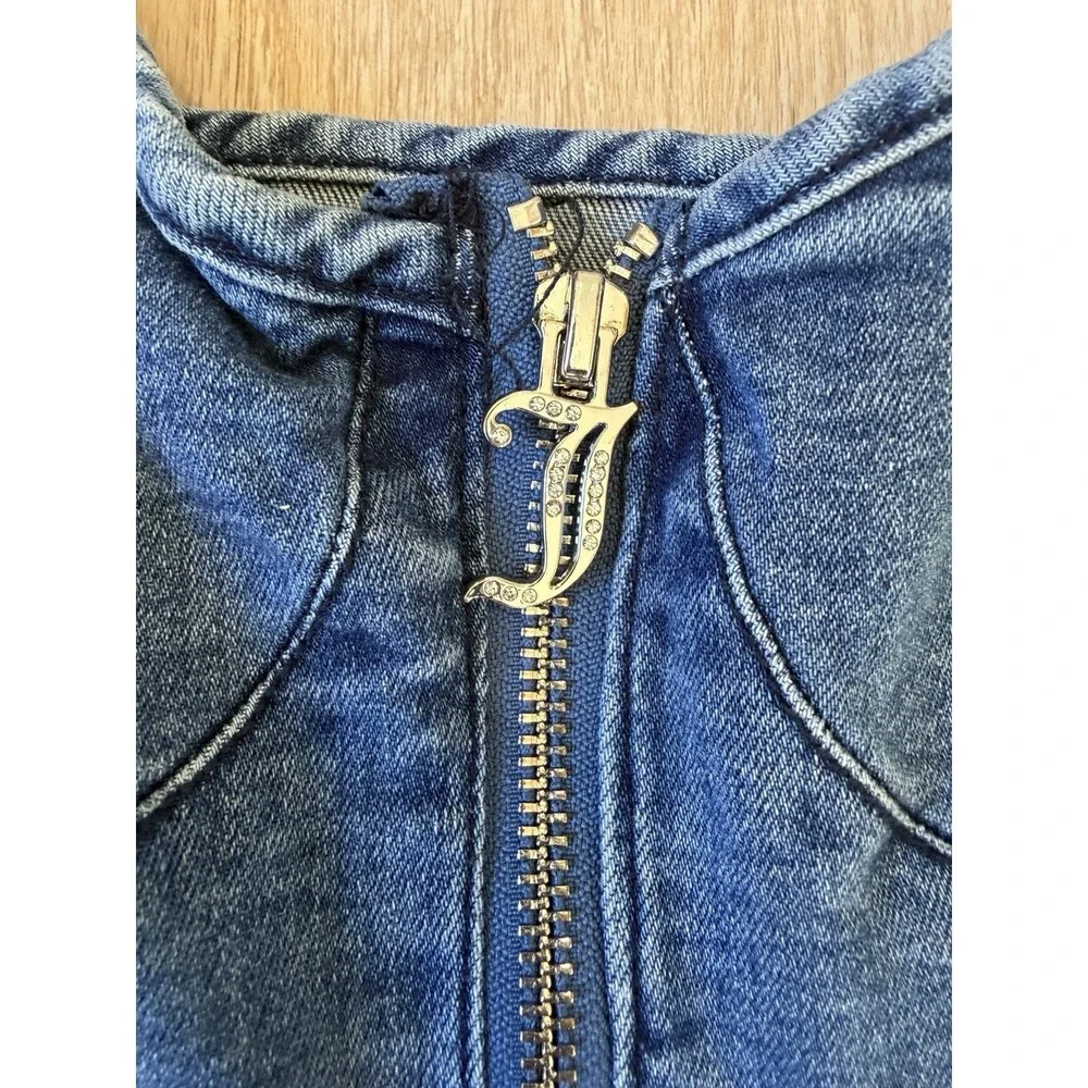 JUICY COUTURE Vintage Y2K Made in USA  Denim Mini Dress Medium Logo